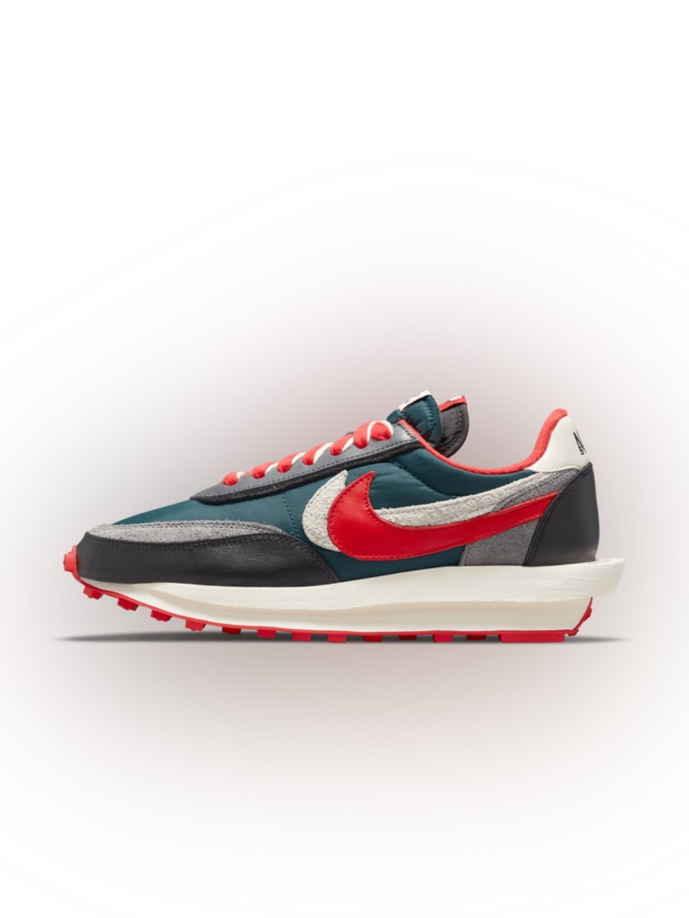 LDWaffle x sacai x UNDERCOVER Midnight Spruce and University Red - Men’s Size 7